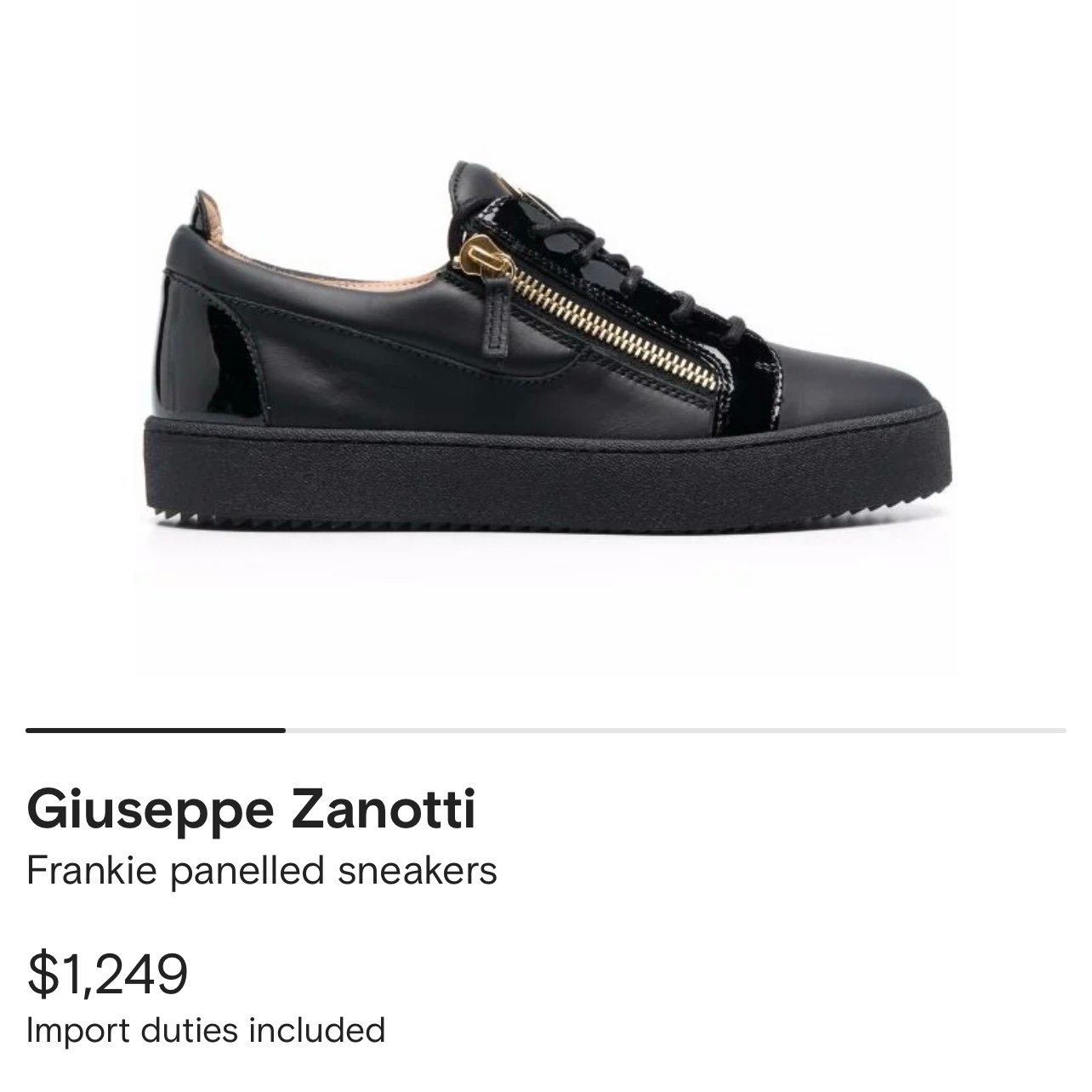 Giuseppe Zanotti Frankie Sneakers Casual Shoes Zipper Shoes Genuine Leather Flat