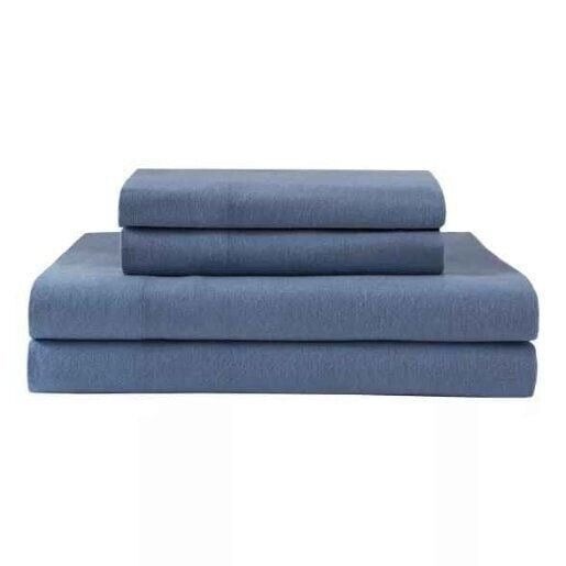 Elite Home Winter Nights Blue Twin 3 pc Cotton Flannel Sheet Set