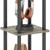 NEW 5-Tier Corner Square Rack Display Shelf, Round, French Oak Grey Black
