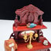 Antique Style Miniature Dollhouse Furniture Set With Hutch Chair & Accessories