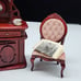 Antique Style Miniature Dollhouse Furniture Set With Hutch Chair & Accessories