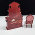 Antique Style Miniature Dollhouse Furniture Set With Hutch Chair & Accessories
