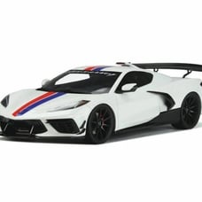 GT Spirit 1/18 Chevrolet Corvette C8 Arctic White w/ Red and Blue Stripes Henne