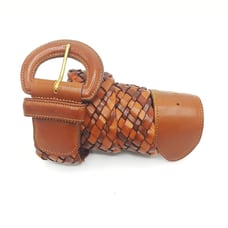 NEW COACH Vintage Woven Belt in British Tan / Boho Casual Gifting Cottage