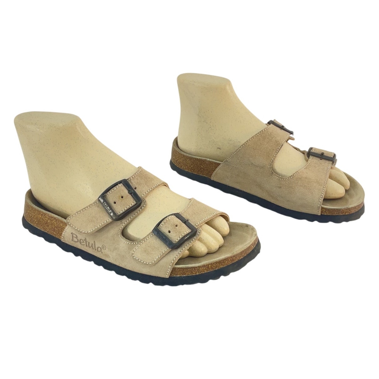 Birkenstock Betula Tan Suede Leather Slide Sandals Women’s Size 6 Preowned