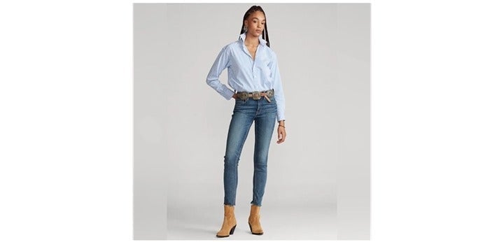 Polo Ralph Lauren Women's Size 25 Blue Tompkins Mid-Rise Skinny Jeans NWT 125