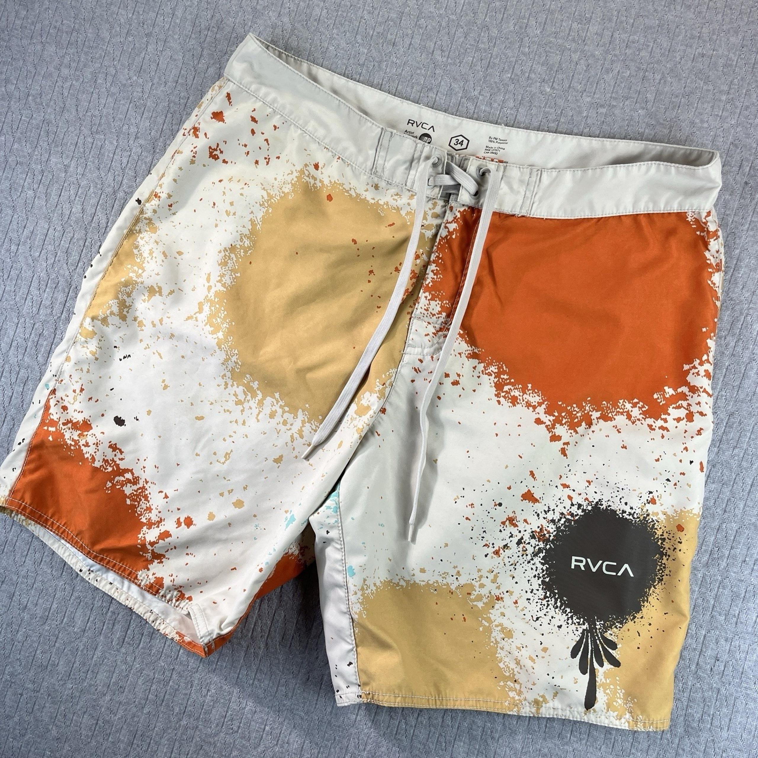 RVCA Board Shorts Men (34) Swim Trunks Outdoor Beach Surf outdoor drawstring