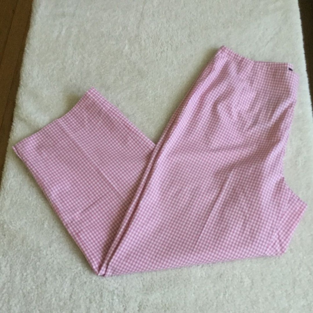 NWT Vintage Izod Pink Gingham Stretch Capris - Sz 6