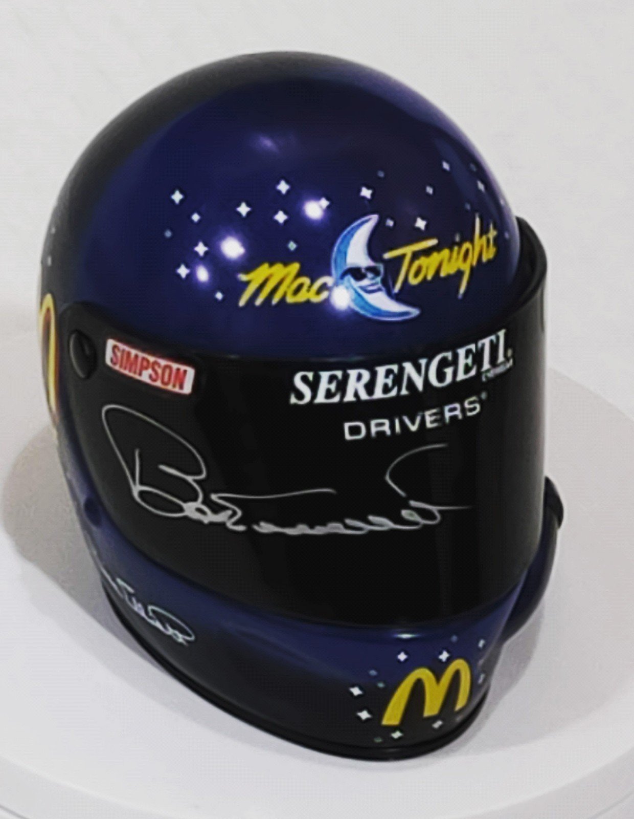 Bill Elliott 1997 Signed Simpson Mac Tonight Special Edition Mini Helmet