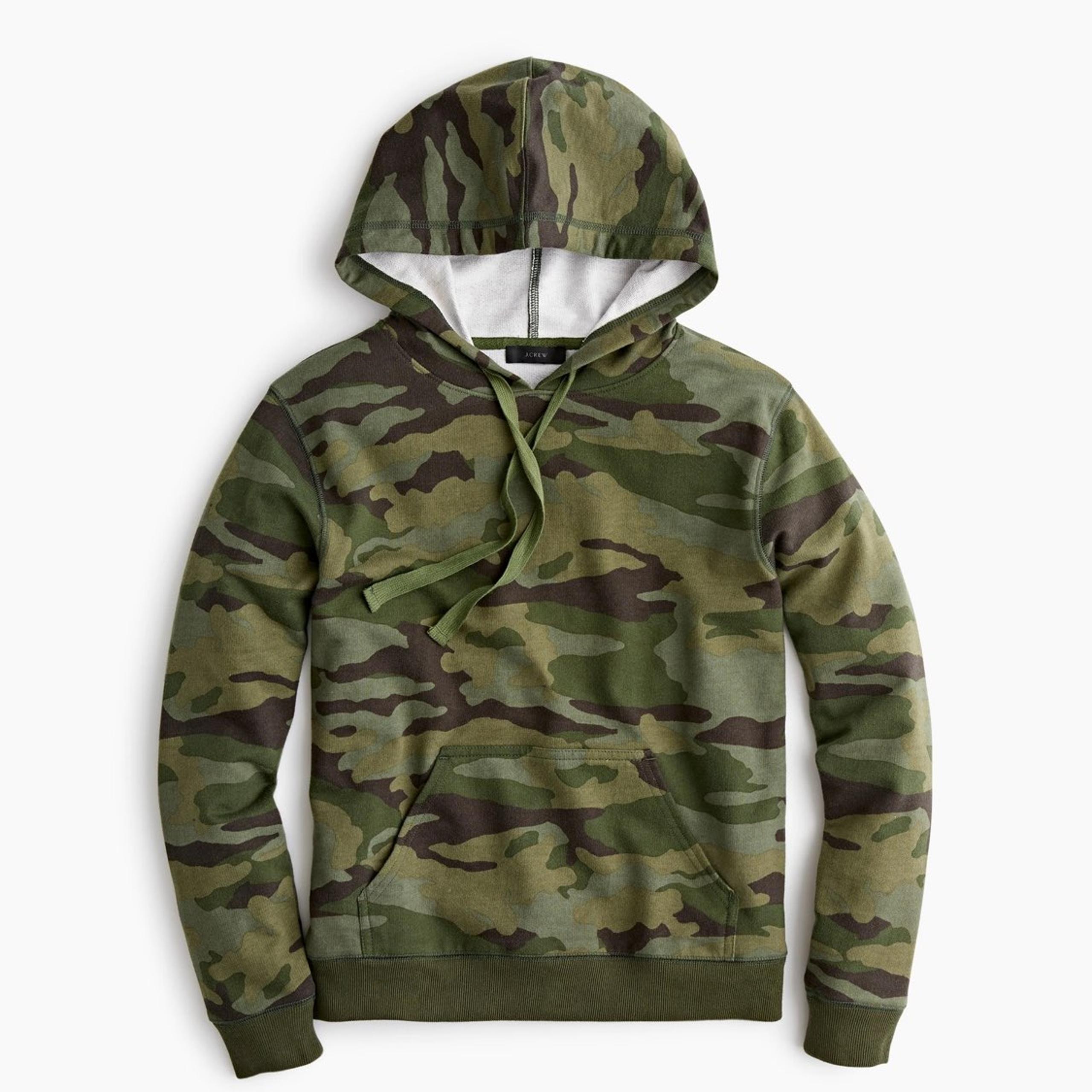 J.Crew Green Camo Hoodie Sweater sz XS