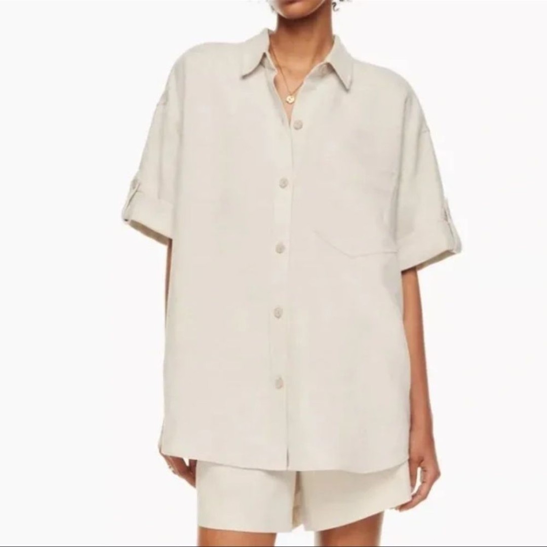 Wilfred Aritzia Era Linen Button Front Shirt XS