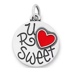 James Avery Sterling Silver Enamel U R Sweet Lollipop Charm