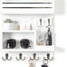 Key Holder for Wall, Wall Mounted Mail Organizer with 6 Metal Key Hooks
