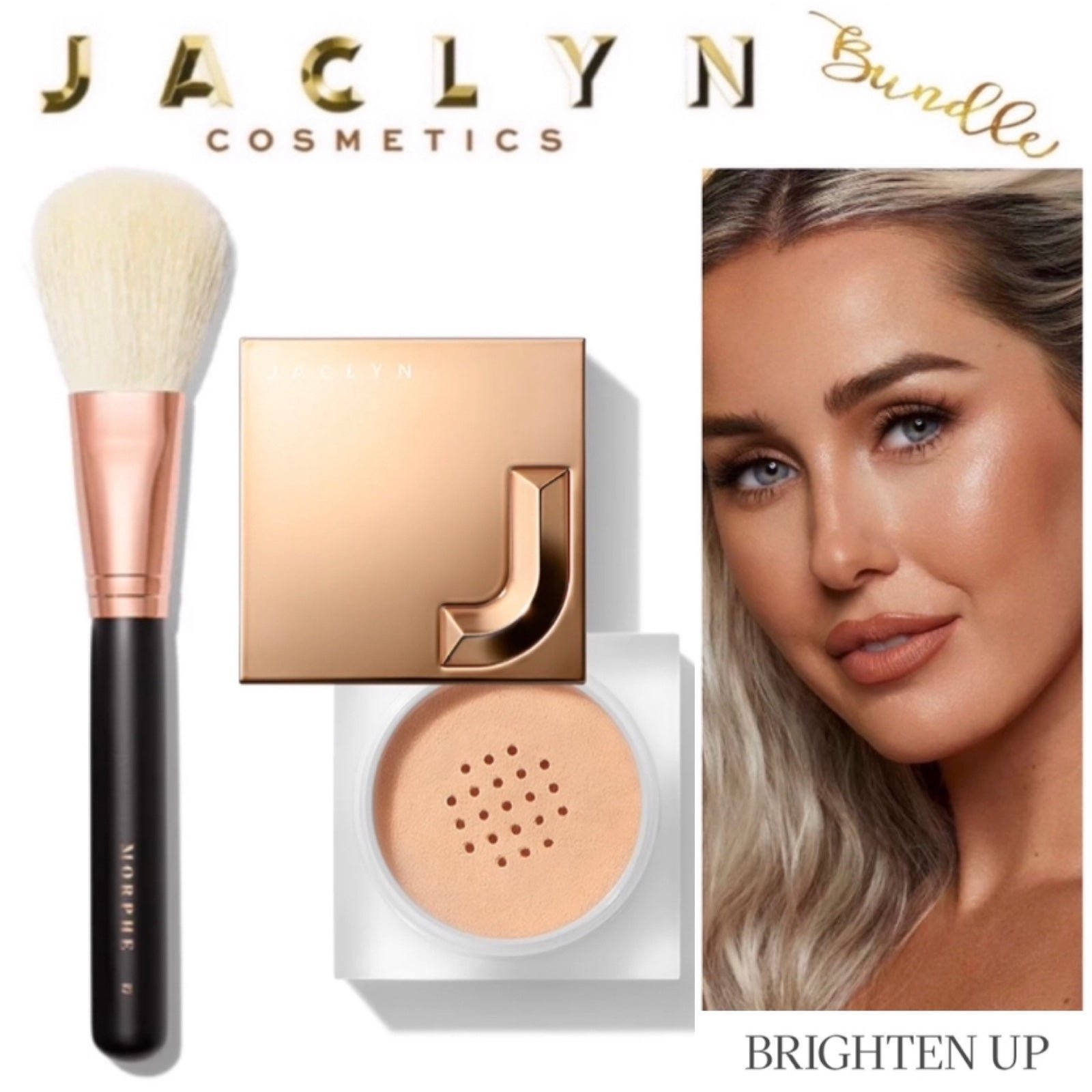 JACLYN Cosmetics *Bundle* Luminous Powder BRIGHTEN UP + MORPHE R7 Brush