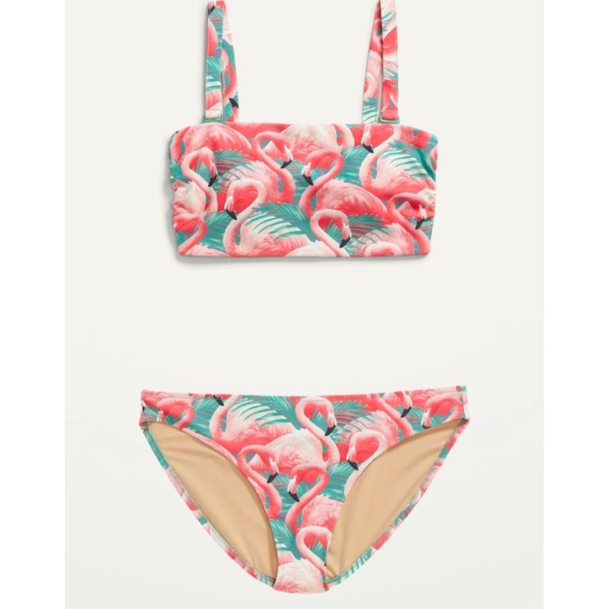 3XL Flamingo Bandeau Bikini 2-Piece Swim Set for Women Old Navy XXXL New