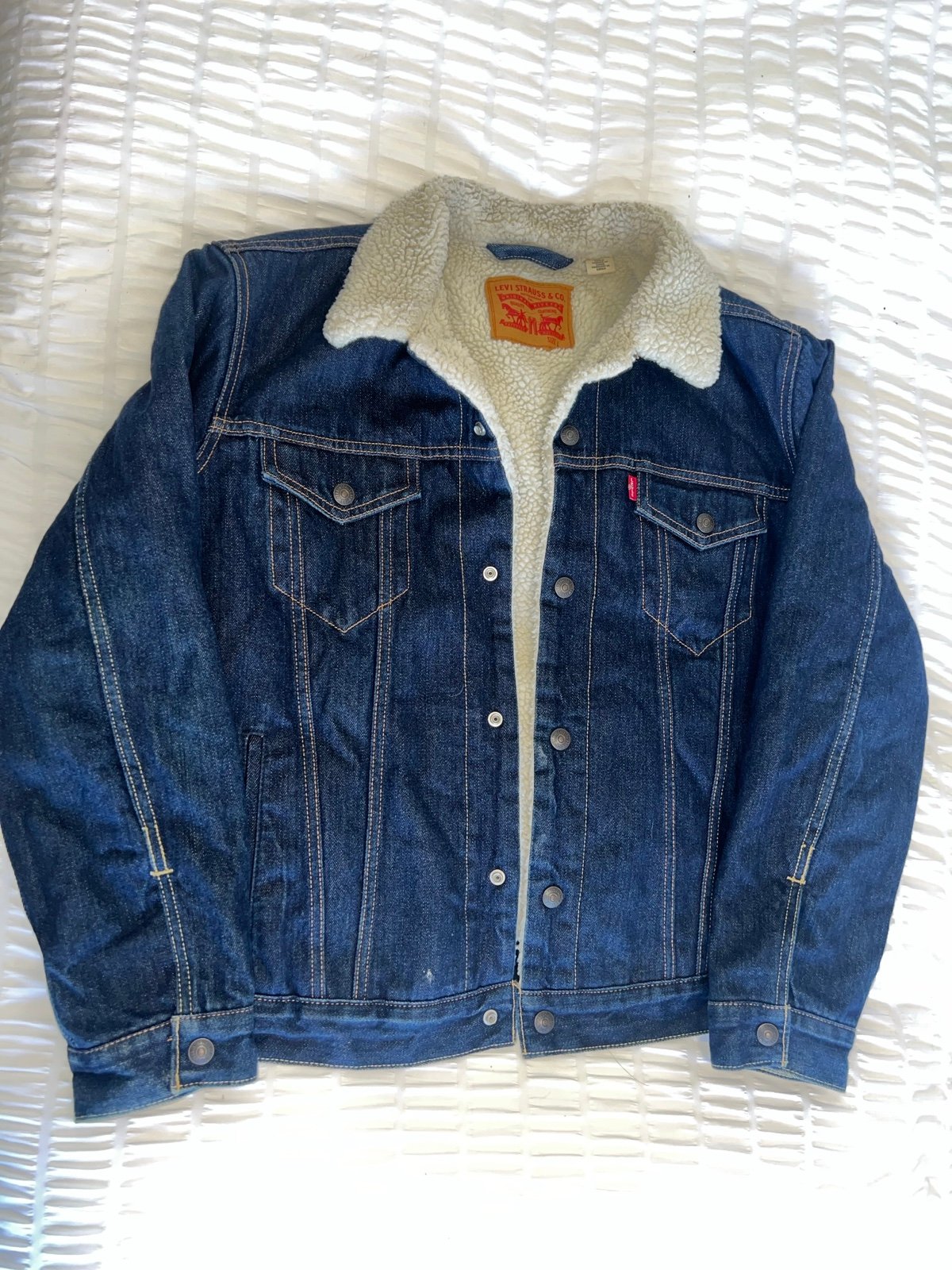 Levis Original Denim Sherpa Trucker Jacket