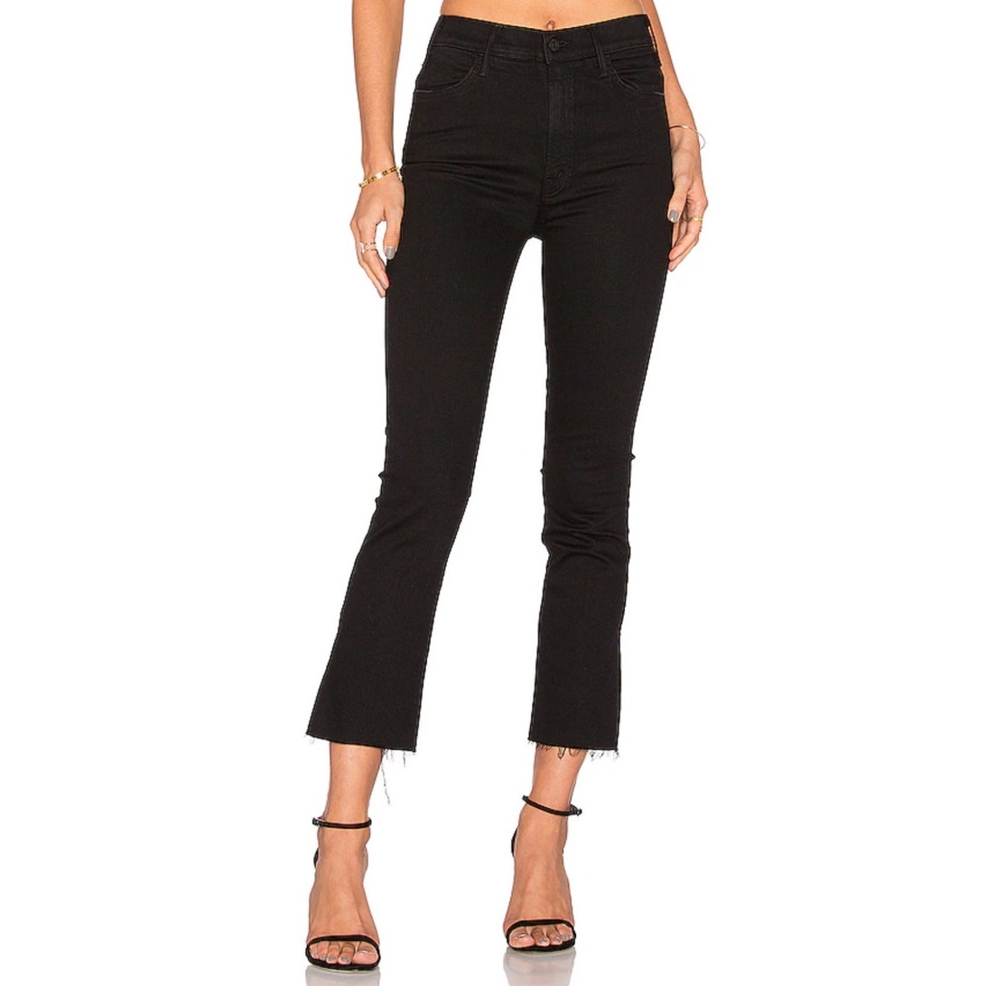 Mother Denim The Hustler Ankle Fray Jeans Not Guilty (Black) Size 28 Designer