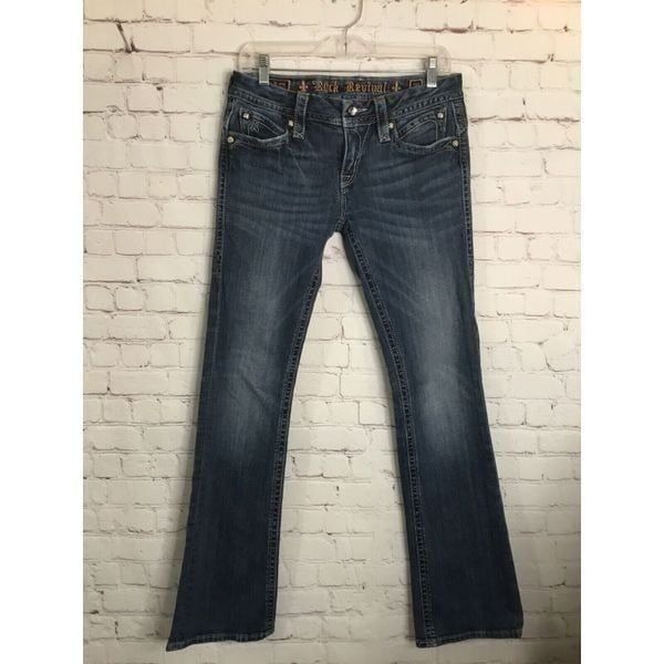 Rock Revival Sasha Boot Cut Jeans Womens 28(28x22) Blue Denim
