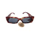 Frye Brown Tortoise Shell Print Brown Retro Rounded Rectangle Sunglasses 100% UV