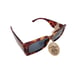 Frye Brown Tortoise Shell Print Brown Retro Rounded Rectangle Sunglasses 100% UV