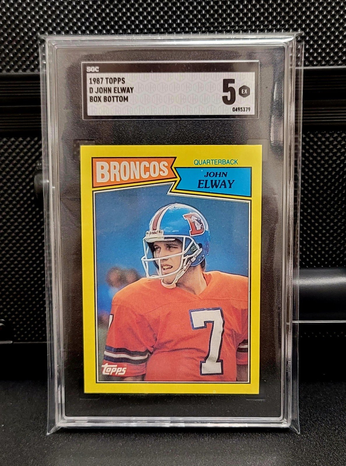 John Elway 1987 Topps Box Bottom SGC 5 Pop 1