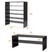 3 PCS Horizontal Organizer Storage Shelf Brown