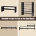 3 PCS Horizontal Organizer Storage Shelf Brown