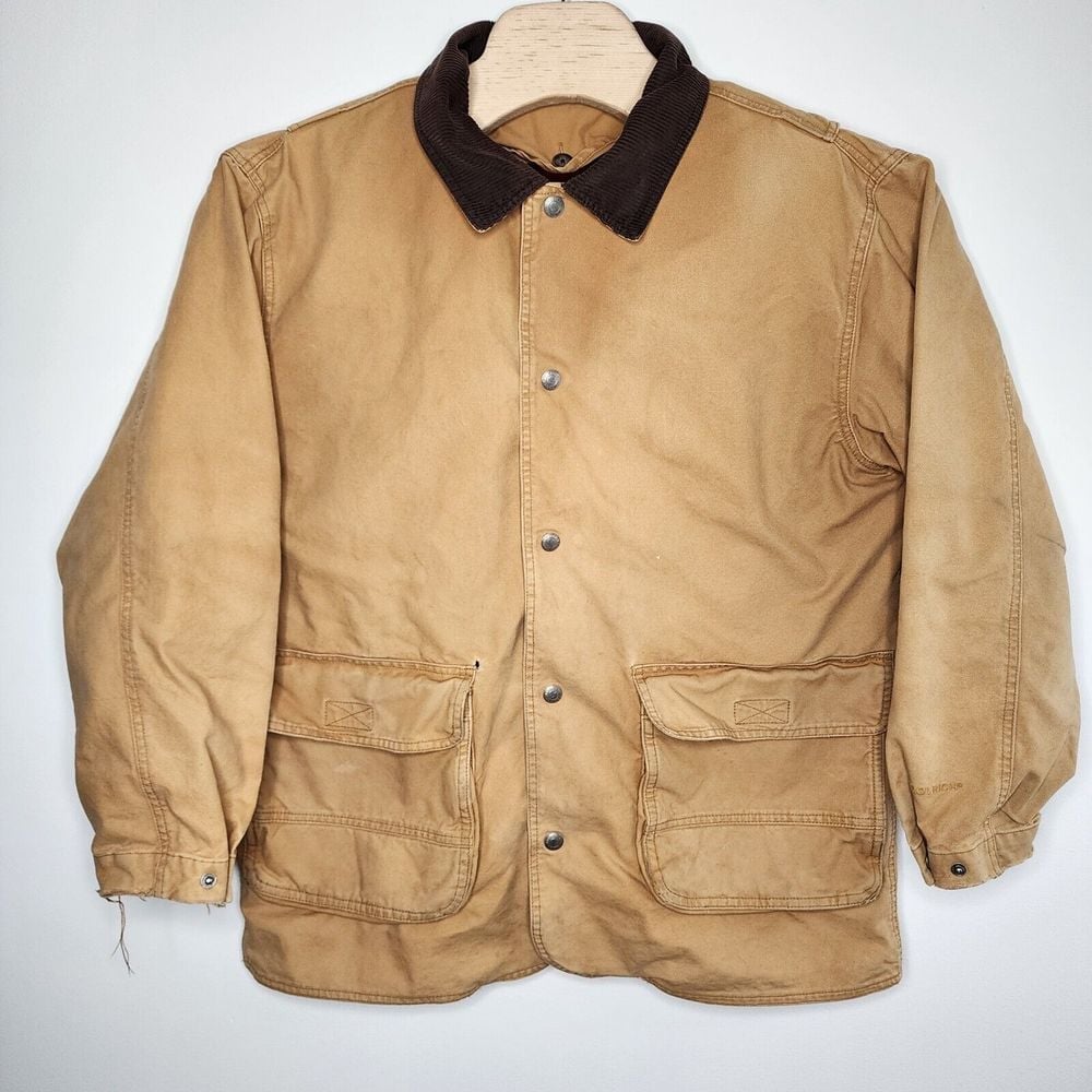 VTG Woolrich John Rich Blanket Lined Canvas Work Chore Saddle Jacket Men L READ