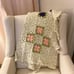 Vintage anthropologie grandma knit square throw blanket handmade granny square