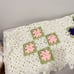 Vintage anthropologie grandma knit square throw blanket handmade granny square