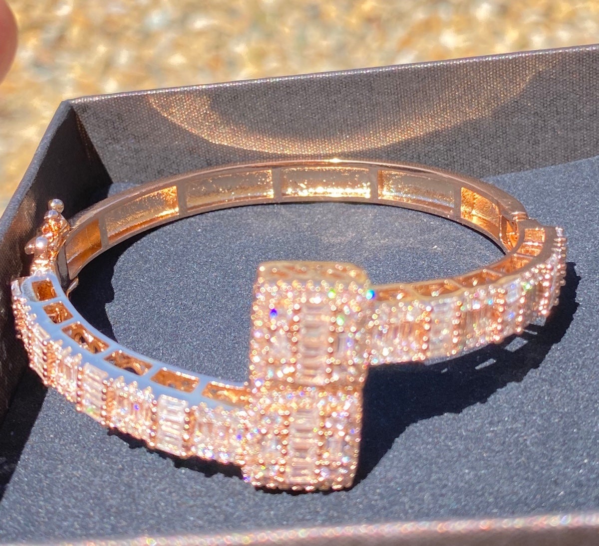 18k Rose Gold Plated Bangle Bracelet