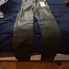 Theory black leather skinny pants