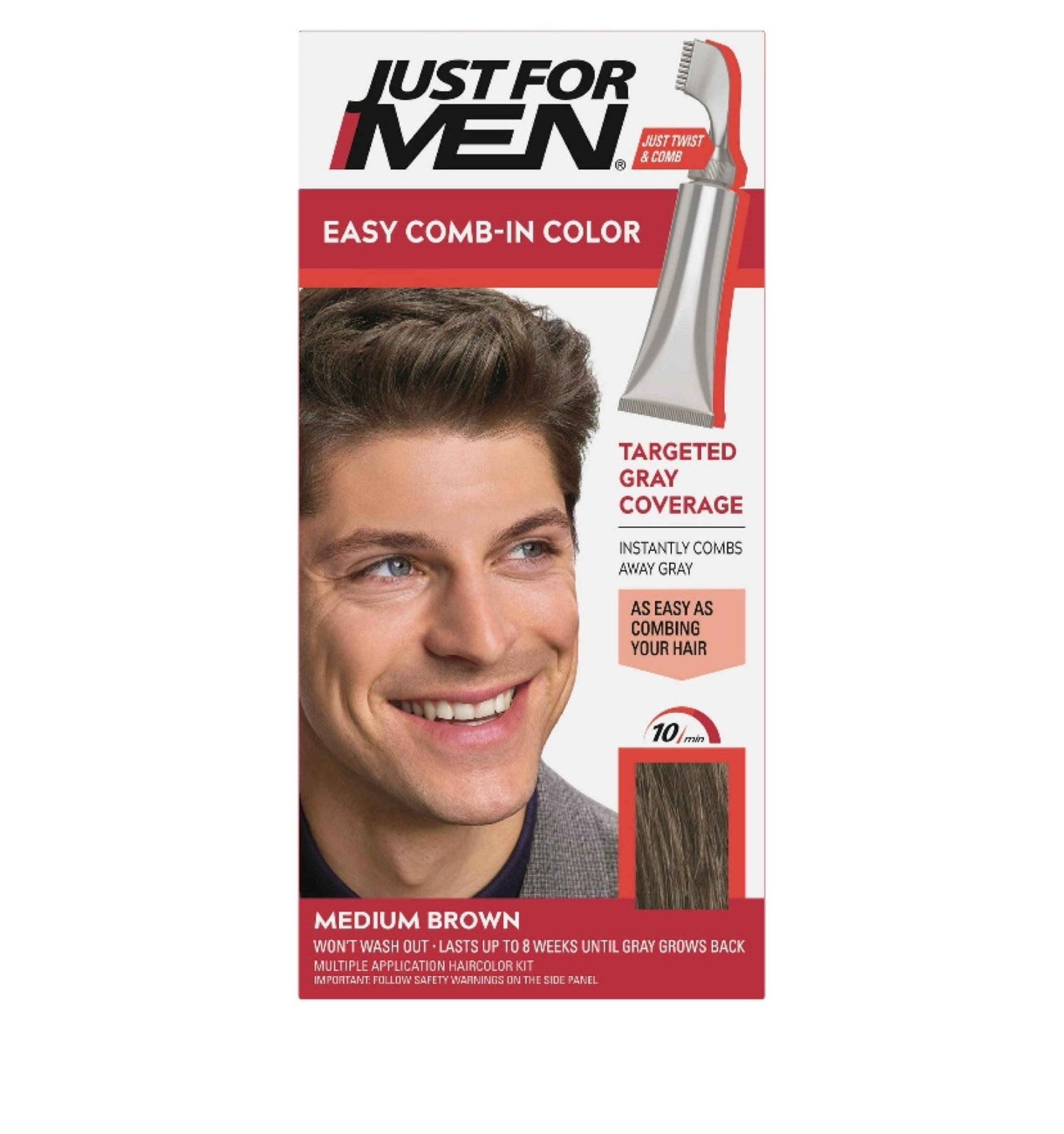 Just For Men Hair Color Easy Comb In Autostop No Mix Soft A 35 Medium Brown