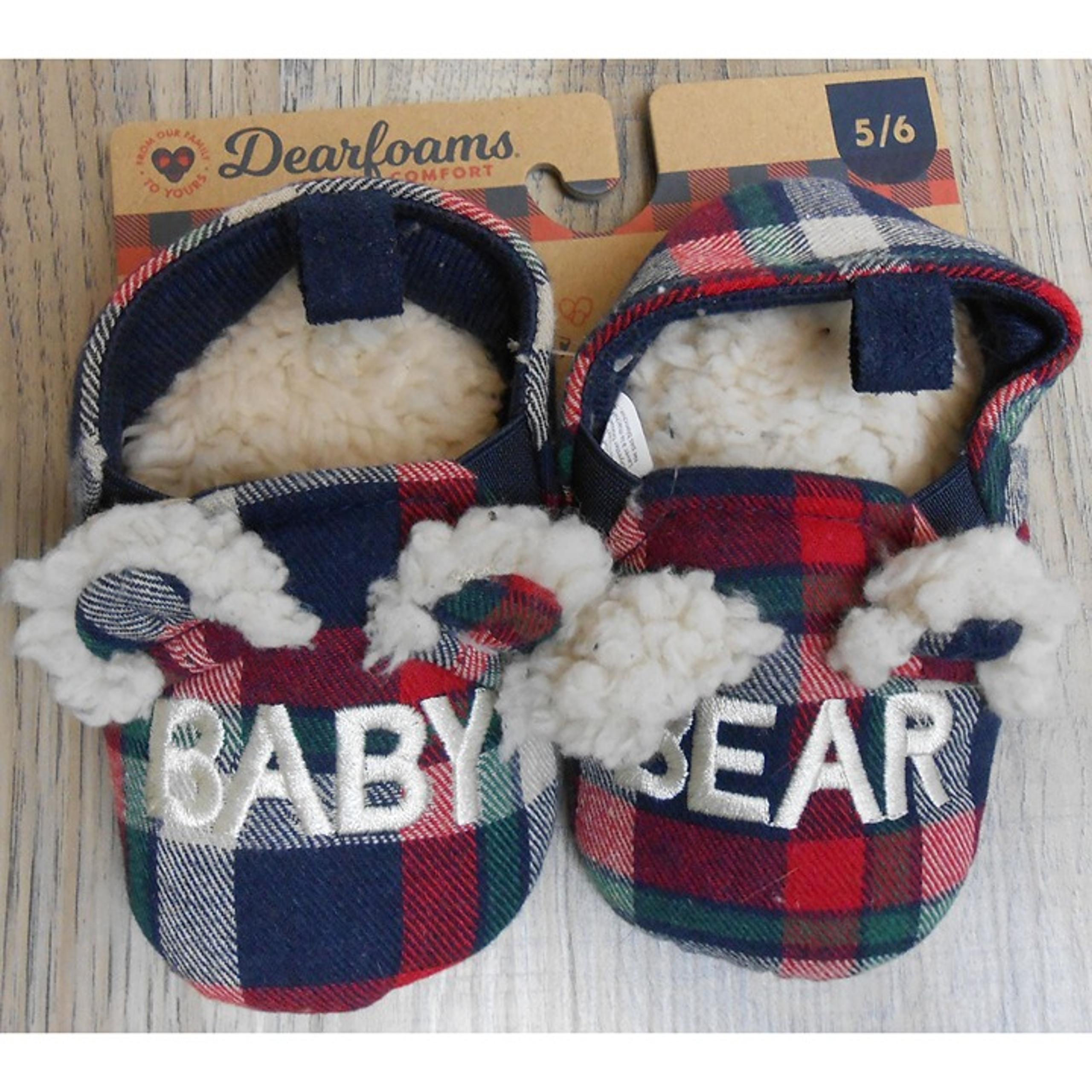 Dearfoams Baby Bear size 5-6 Memory Foam Slippers