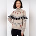 Lou & Grey Fringe Fair Isle Turtleneck Sweater Boho Western Wool Blend Size M