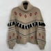 Lou & Grey Fringe Fair Isle Turtleneck Sweater Boho Western Wool Blend Size M
