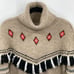 Lou & Grey Fringe Fair Isle Turtleneck Sweater Boho Western Wool Blend Size M