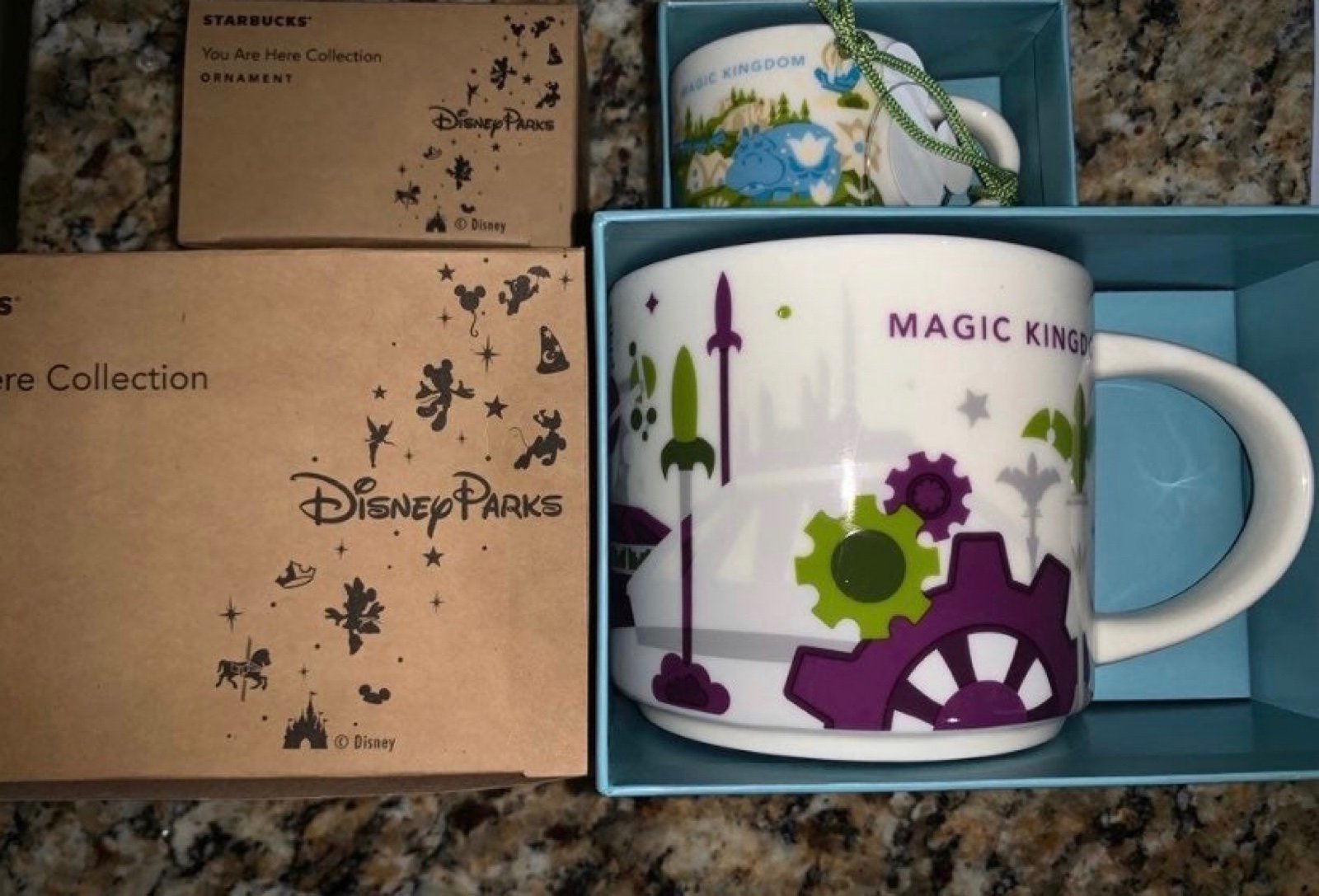 New Disney Starbucks Disney World Magic Kingdom You Are Here Mug & Ornament Set