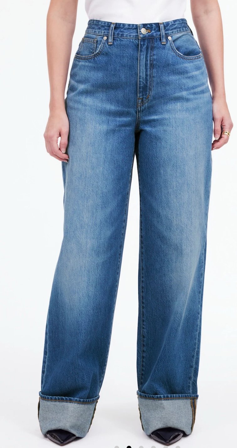 Madewell Curvy Superwide-Leg Jeans in Fannin Wash Size W33P NEW