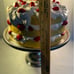 Strawberry Shortcake Stand Ceramic Cake Cover With Stainless Steel Pedestal
