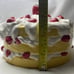 Strawberry Shortcake Stand Ceramic Cake Cover With Stainless Steel Pedestal