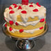 Strawberry Shortcake Stand Ceramic Cake Cover With Stainless Steel Pedestal