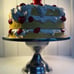 Strawberry Shortcake Stand Ceramic Cake Cover With Stainless Steel Pedestal