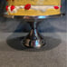Strawberry Shortcake Stand Ceramic Cake Cover With Stainless Steel Pedestal