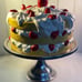 Strawberry Shortcake Stand Ceramic Cake Cover With Stainless Steel Pedestal