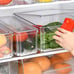 10-pack Clear Stackable Refrigerator Organizer Bins with 4 liners