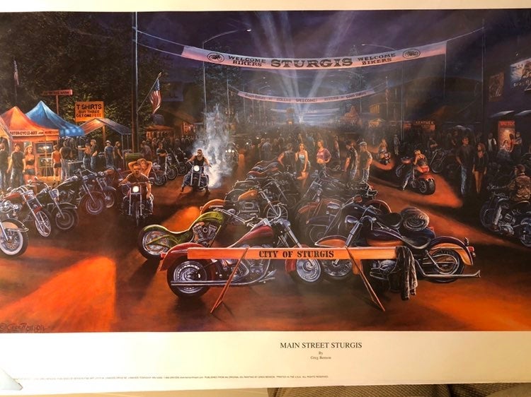 Print by Greg Benson - Main Street Sturg