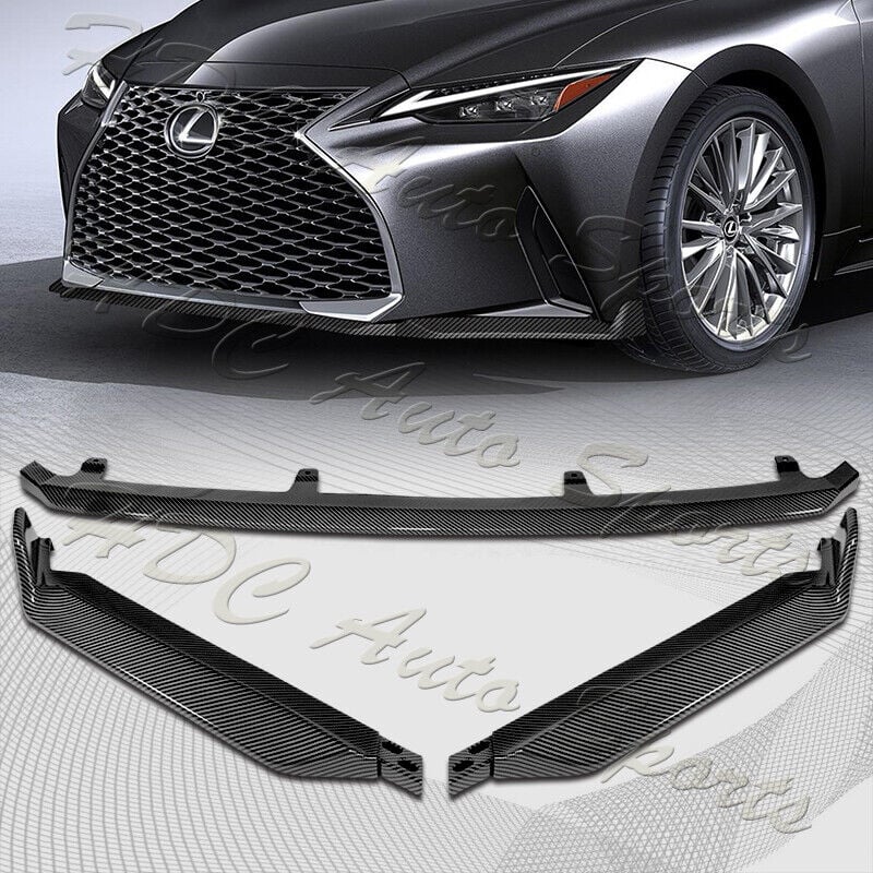 For 2021-2024 Lexus IS300 IS350 Base V-Style Carbon Look Front Bumper Lip 3pcs