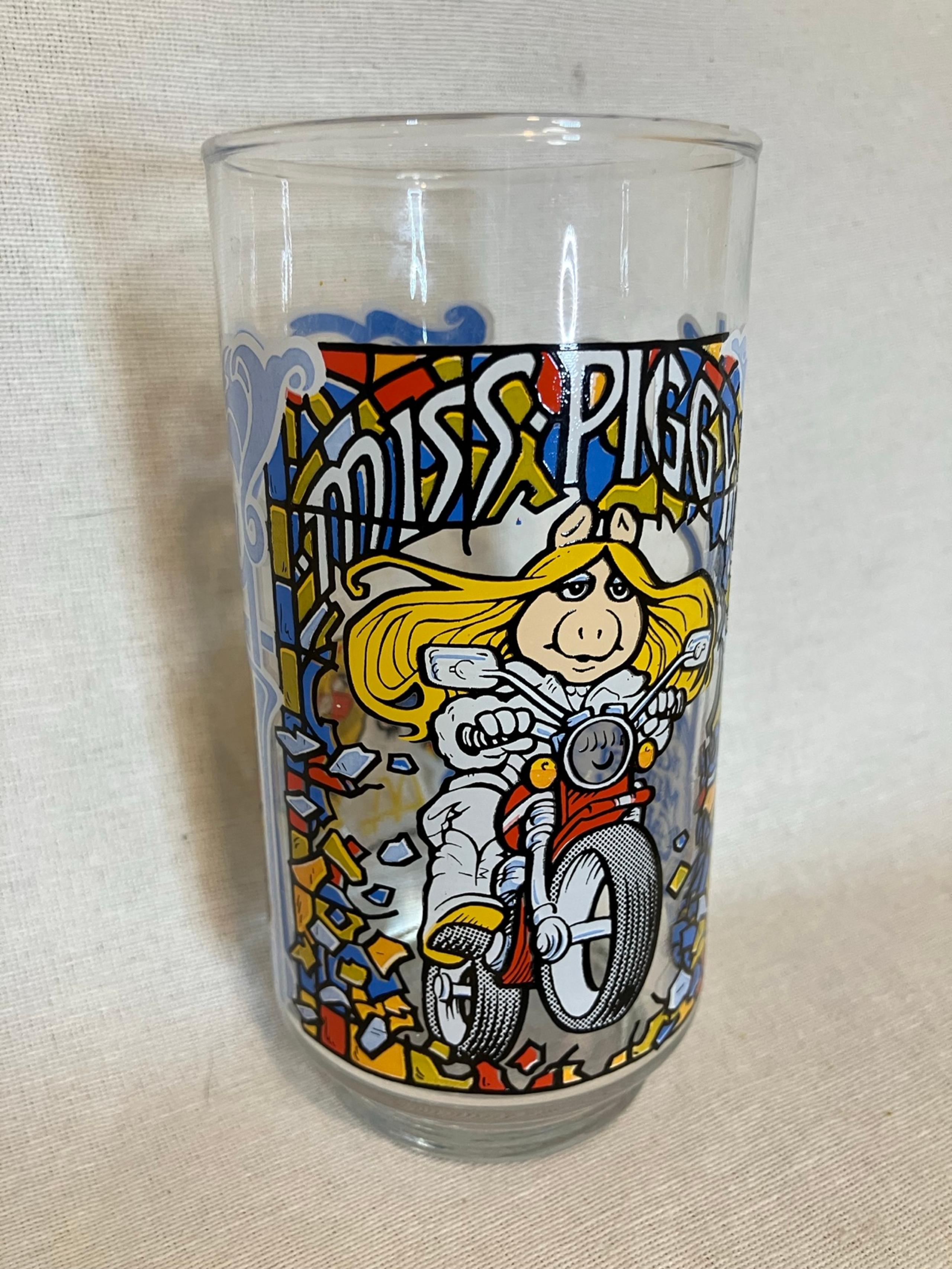 Vintage McDonald's Glass The Great Muppet Caper Miss Piggy Biker 1981 Muppets