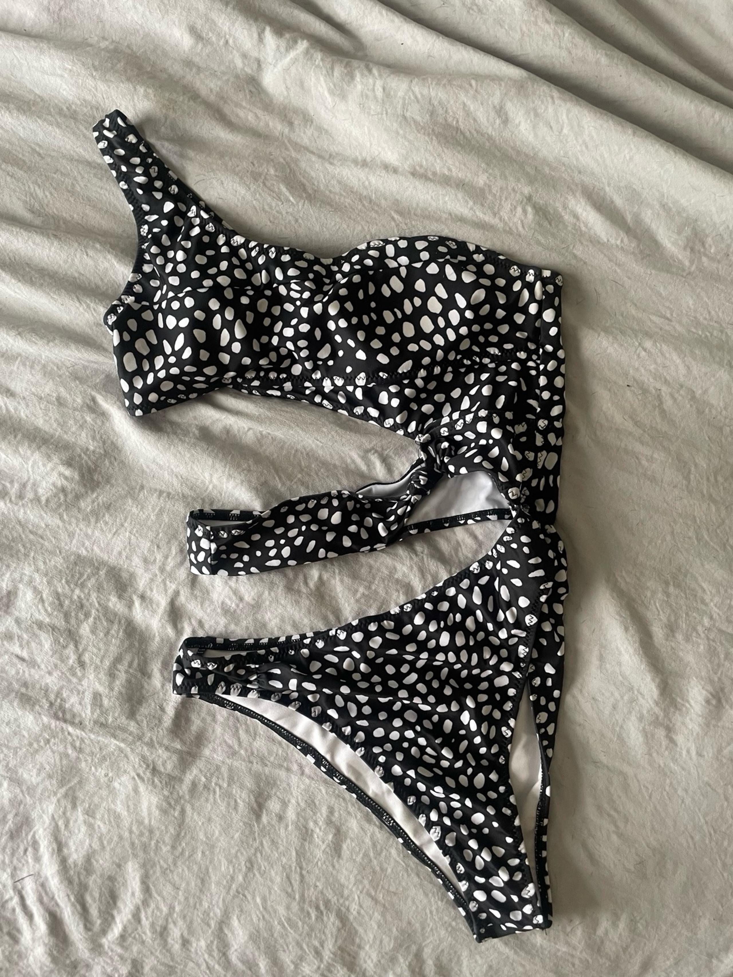 Black and white swimsuit